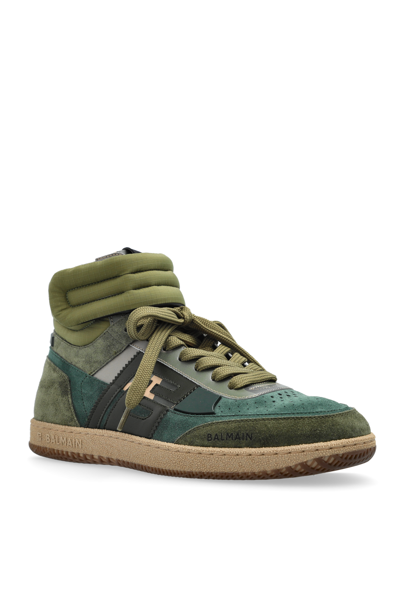 Green 'Swan' high-top sneakers Balmain - Vitkac France